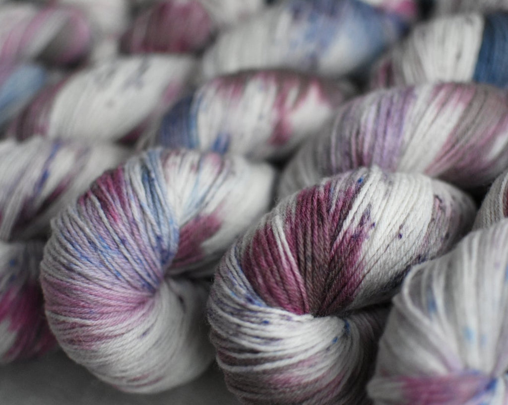 Bubblegum sundae hand dyed yarn highland peruvian wool fingering variegated